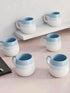 Tritone Sky Blue Ovule Shape Tea Cups Set of 6 - The Earth Store - Tea Cups